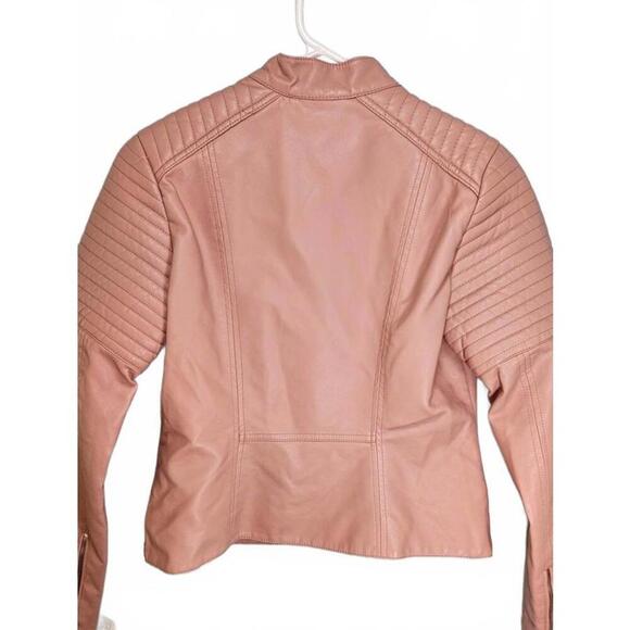 NY&C Pink Women's Faux Leather Biker Jacket Size XS NWT - Picture 3 of 11